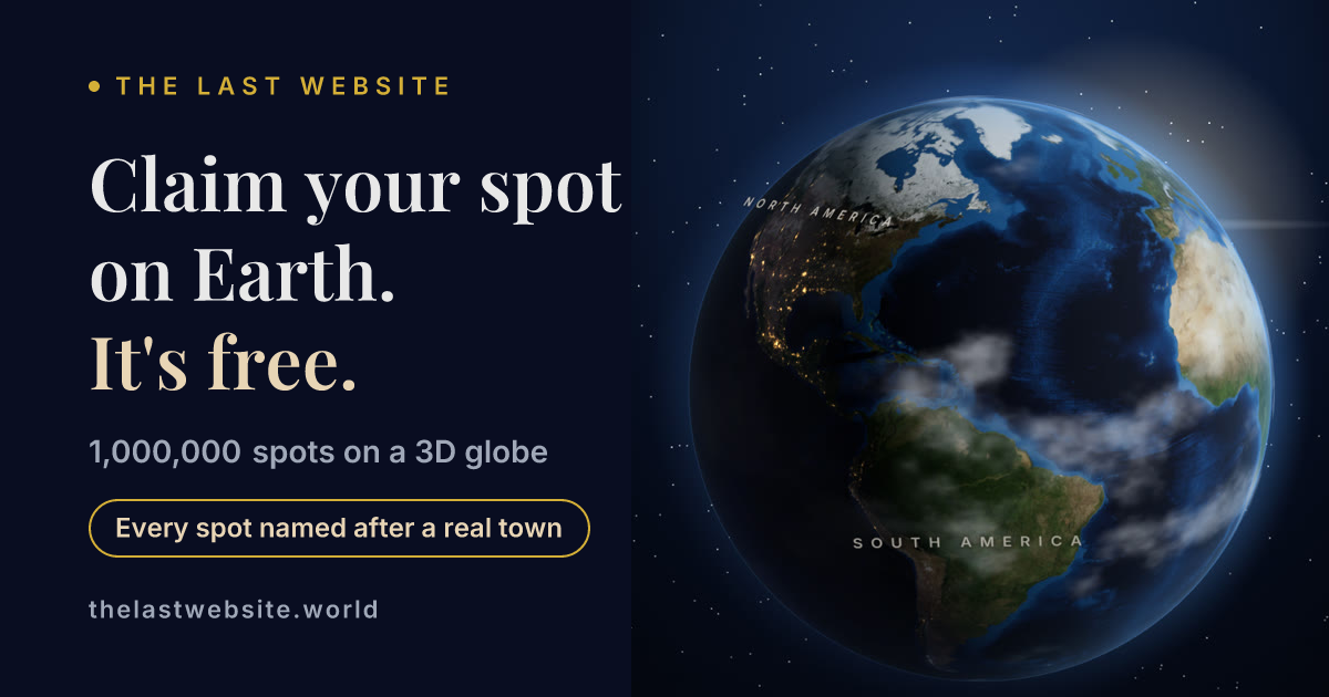 The Last Website – Own a Spot on Earth Forever